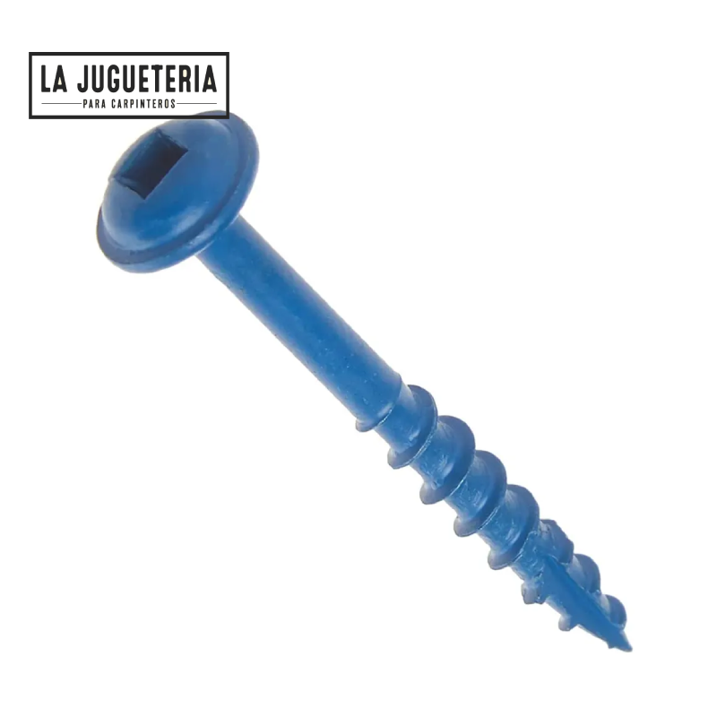 Tornillo pocket hole #8 x 1 pulgadas ,(25mm) BLUE-KOTE, caja de 100 unidades 