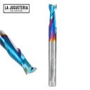 Fresa Diente de Perro de Carburo Sólido Nanoco azul con Recubrimiento , Espiral para Inmersión de 1/4" Diámetro x 3/4" de Longitud de Corte Ascendente / Vástago de 1/4"/ Ref.P54