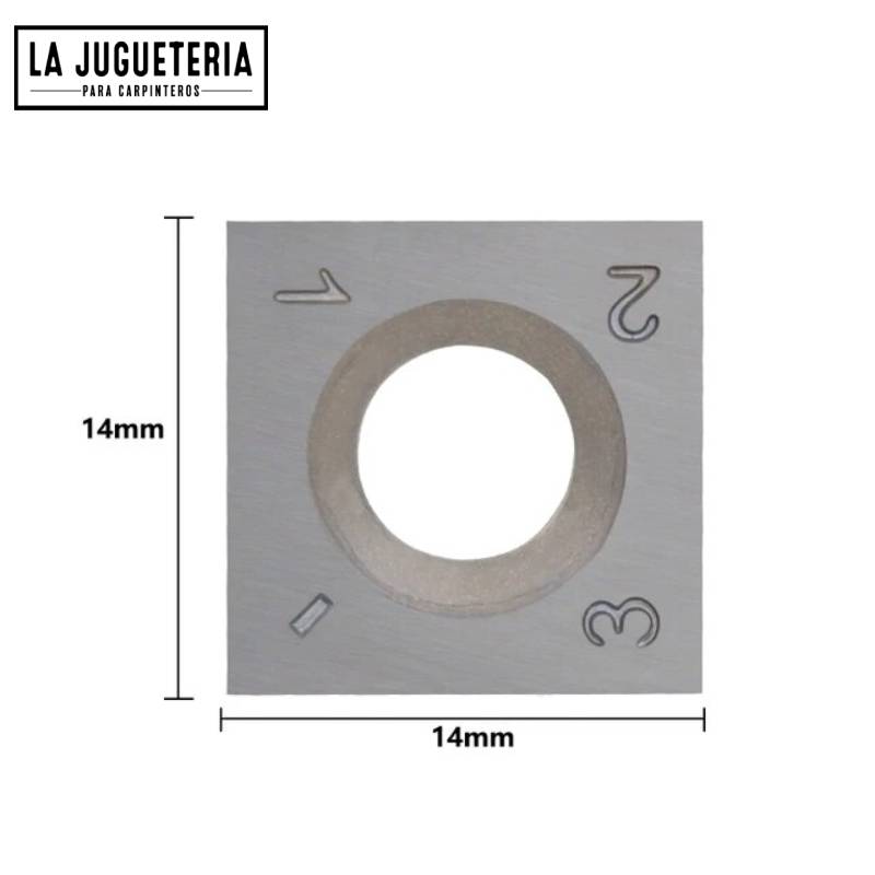 [A855] Inserto de carburo para torneado de madera CUADRADO 14x14x2mm 30º calidad Alemana. UNA UNIDAD