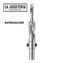 Broca Avellanadora Ajustable 4 x 10 x 100 mm para Madera HSS