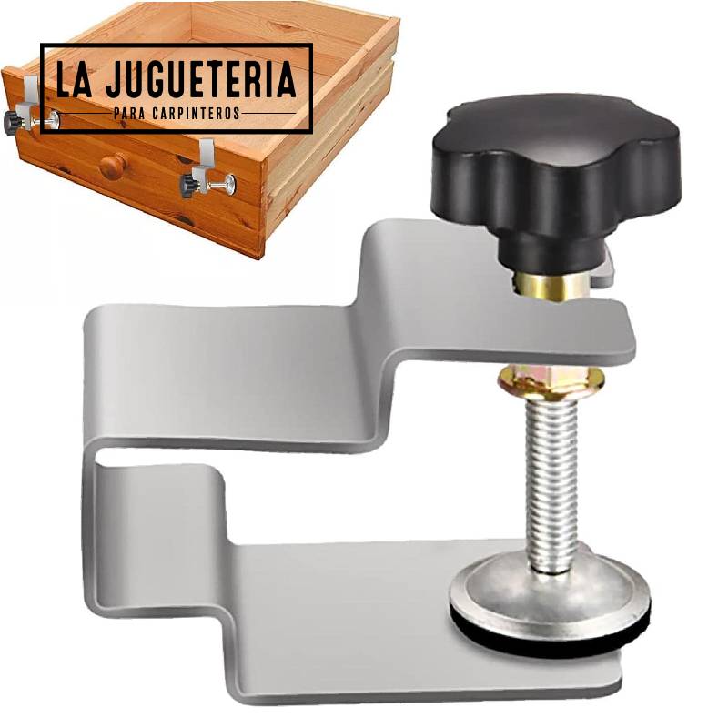 [A883] Prensa Abrazaderas de acero para instalación frontal de cajones y gavetas . Set 2 pcs