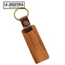 Llavero de madera para grabar laser para regalo corporativo con anilla dorada