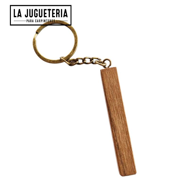 [A872] Llavero de madera BARRITA para grabar laser para regalo corporativo con anilla