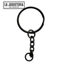Llavero Plano de 25mm color NEGRO - Anillos de Metal para Fijación de Llaves y Fabricación de Joyas 