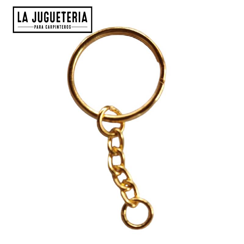 Llavero Plano de 25mm color DORADO - Anillos de Metal para Fijación de Llaves y Fabricación de Joyas