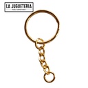 Llavero Plano de 25mm color DORADO - Anillos de Metal para Fijación de Llaves y Fabricación de Joyas  