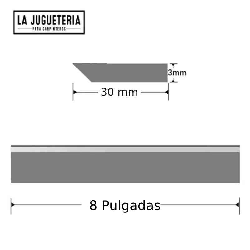 [A832] Cuchillas para Cepilladora y Canteadora HSS Calidad W6 (Juego de 3 hojas)  8" Pulgadas x30x3
