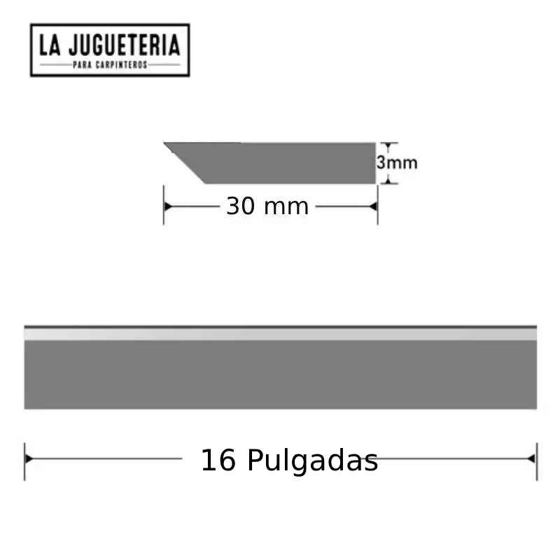 [A832] Cuchillas para Cepilladora y Canteadora HSS Calidad W6 (Juego de 3 hojas)  16" Pulgadas x30x3