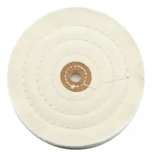 Disco o rueda de pulido de 100 mm (≈4") en algodón para tapeteadora — enchapadora de cantos, agujero 12 mm