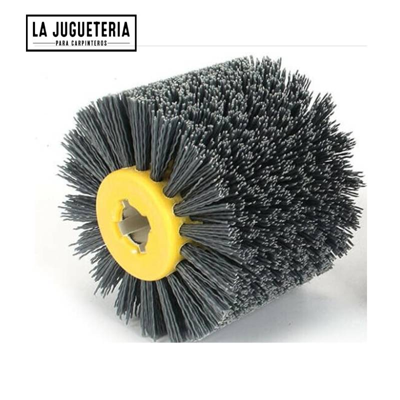 Rueda de Alambre de Nylon, 4.724 x 3.937 Pulgadas (120 x 100 mm), Grano 80 para Madera