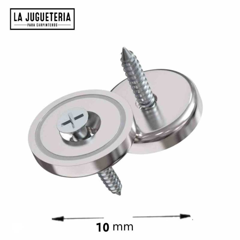 Imán de Neodimio Perforado de 10 mm para Sujeción con Tornillos 