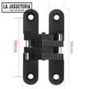 Bisagra Oculta de Aleación de Zinc | Diseño Elegante y Moderno | Ideal para Gabinetes y Puertas | Negro Mate 90mm x 50mm
