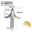 Fresa para cantear 1 Pulgadas (R25.3mm) en vástago de 1/2 (12,7mm) Ref.G67