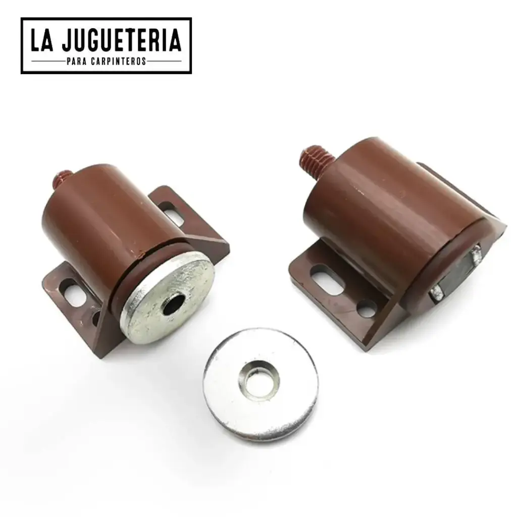 [A1076] Pestillo ó tope magnético redondo de ABS para puertas y armarios, Color Marrón