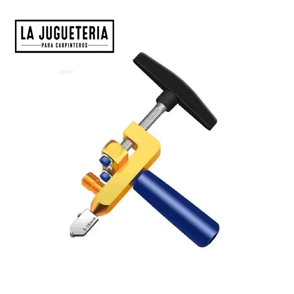 Cortador de vidrio de carburo en T con juego de abridor, 3-15 mm de espesor
