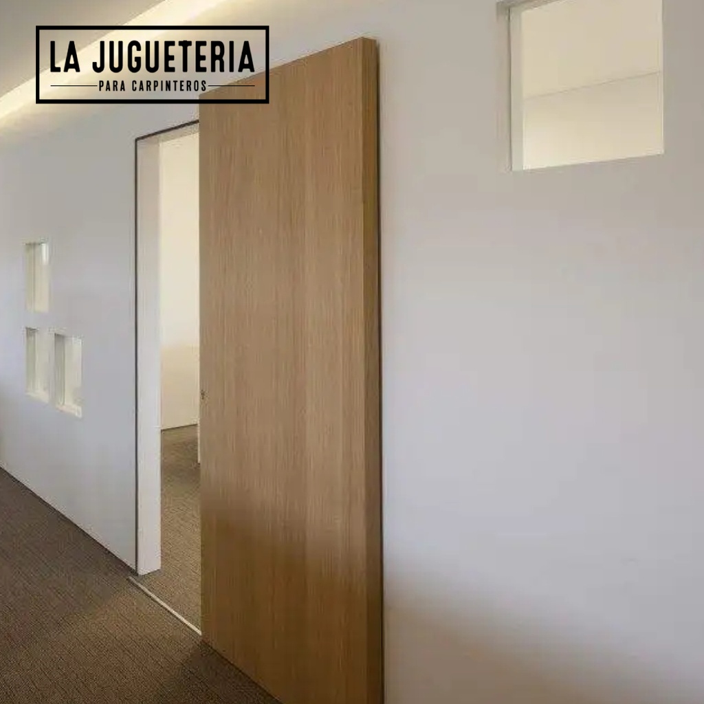 Kit de hardware deslizante para puertas de vidrio y madera - Sistema oculto SVA-041 para ducha y baño 