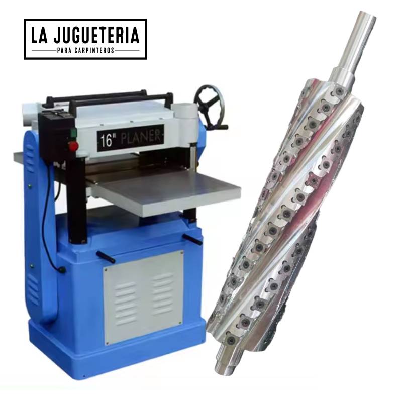 Cepilladora de 16" (400 mm) con cabezal Helicoidal para de 96 insertos  Potencia del Motor: 2,2 kW