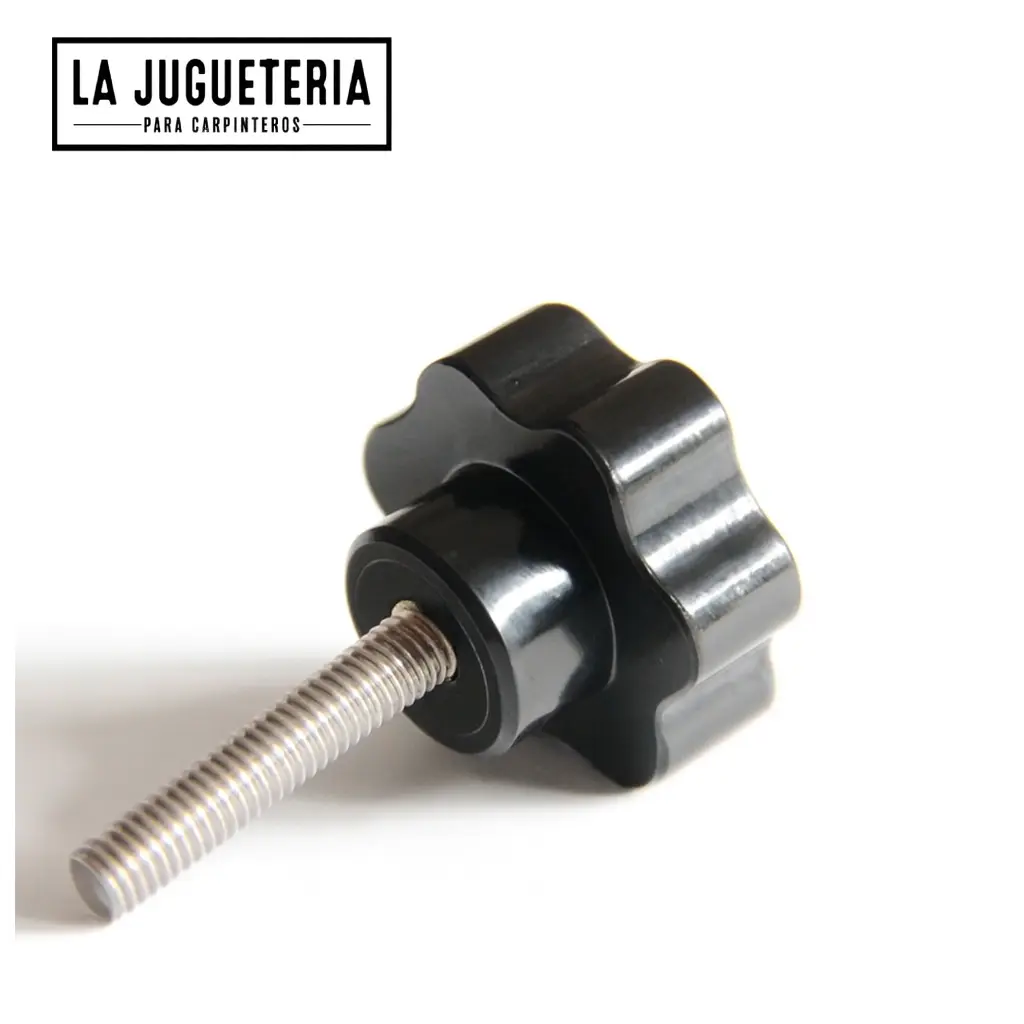 Perilla de sujeción tipo tuerca estrella M6  tornillo 50mm  Paquete 5 pcs 
