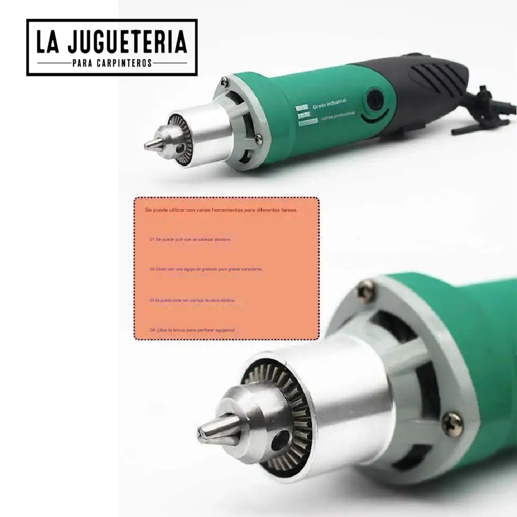 Mini Rectificadora Eléctrica Mototool de Alta Velocidad 500W - Versatilidad para Trabajos de Carpintería y Bricolaje 