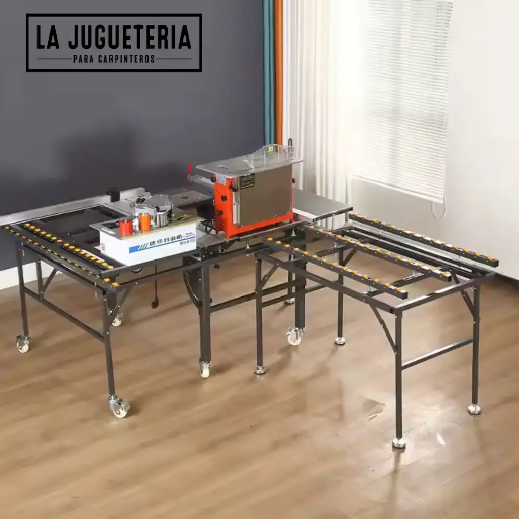 WJS‑480 Sierra de Mesa Deslizante Multifuncional escuadradora – Mesa Plegable y Estable 