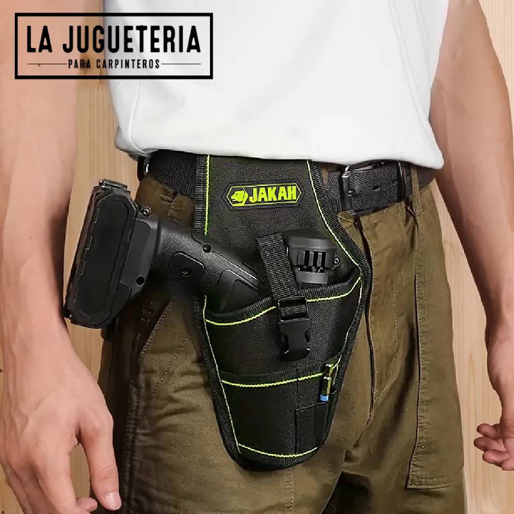 [A1039] Funda Universal para Taladro con 5 Bolsillos y Correa de Seguridad | Bolsa de Herramientas para Cinturón
