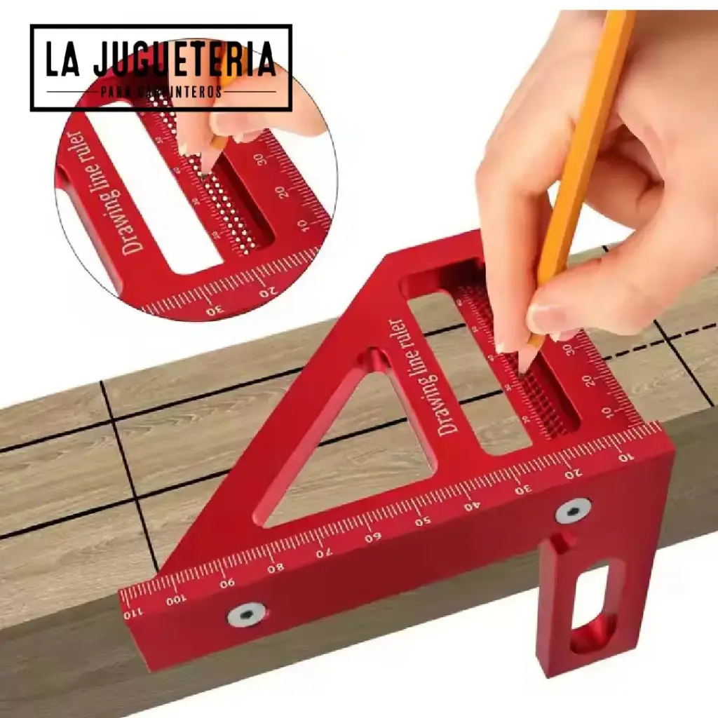 [A1010] Escuadra de Carpintero de Aluminio Regla T para 45°/90° - Herramienta de Medición de Precisión para Carpintería y Bricolaje