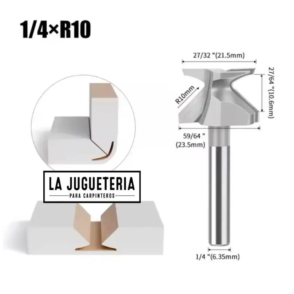Fresa para MDF R10 diseñada específicamente para trabajar en MDF, madera y materiales compuestos en 1/4 Ref:P64
