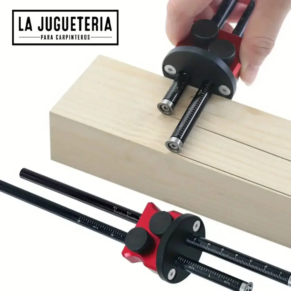[A2246] Gramil Doble Cabezal de Compás de Marcado – Herramienta de Trazado en Aluminio
