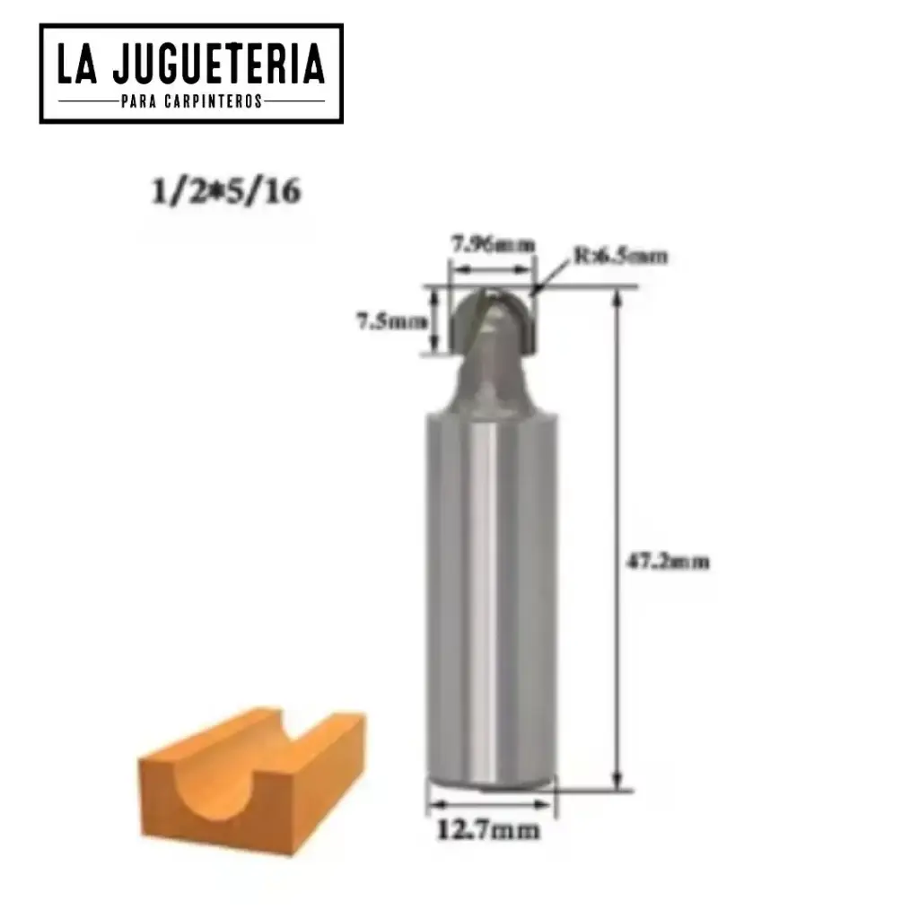 [A2298] Fresa de Media Bola 1/2" x 5/16" Nose Ref:G76