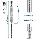 Fresa copiadora en espiral UP CUT 1/4x1/4"x1" 1/8 x3" 2F Vástago 1/4"  Ref.P73