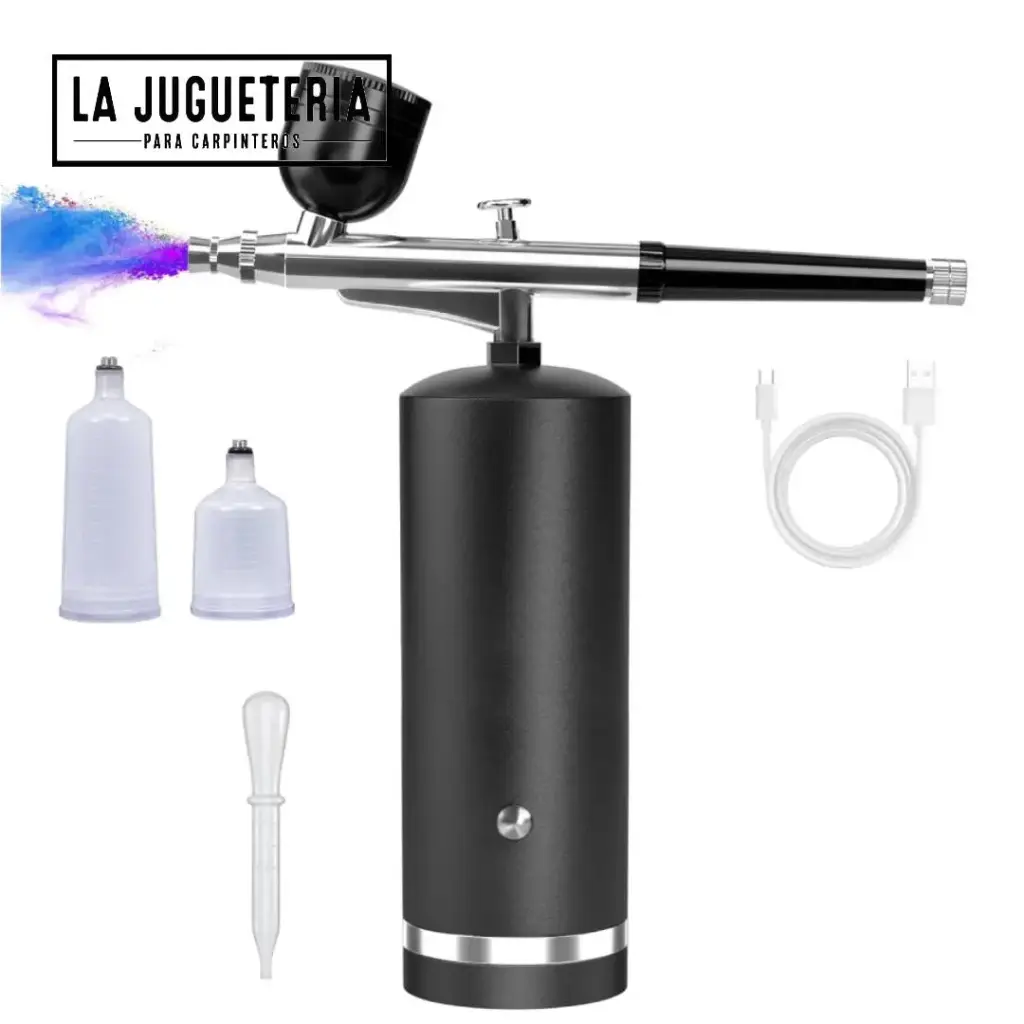 [A2231] Aerógrafo Portátil con Compresor Integrado - Kit Profesional para Arte, Repostería y Manualidades