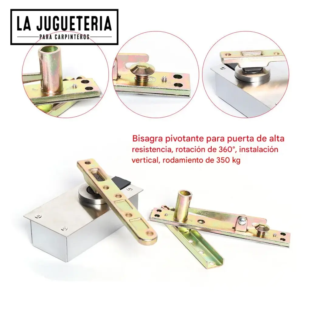 [A2225] Bisagra Pivotante de Piso 360° para Puertas Pesadas (Capacidad 350 kg)