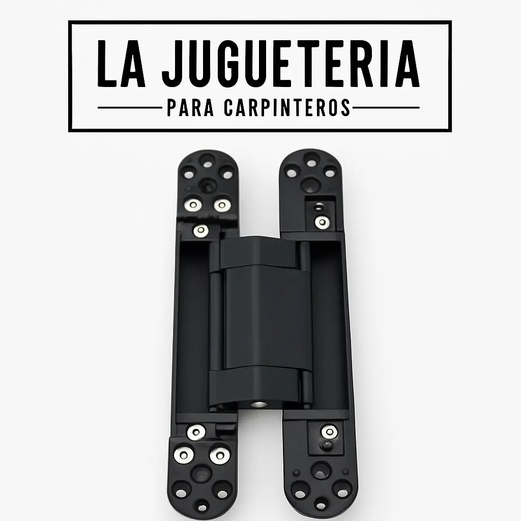 Bisagra oculta o invisible ajustable de 180 grados G80 - 80 kg - Color Negro