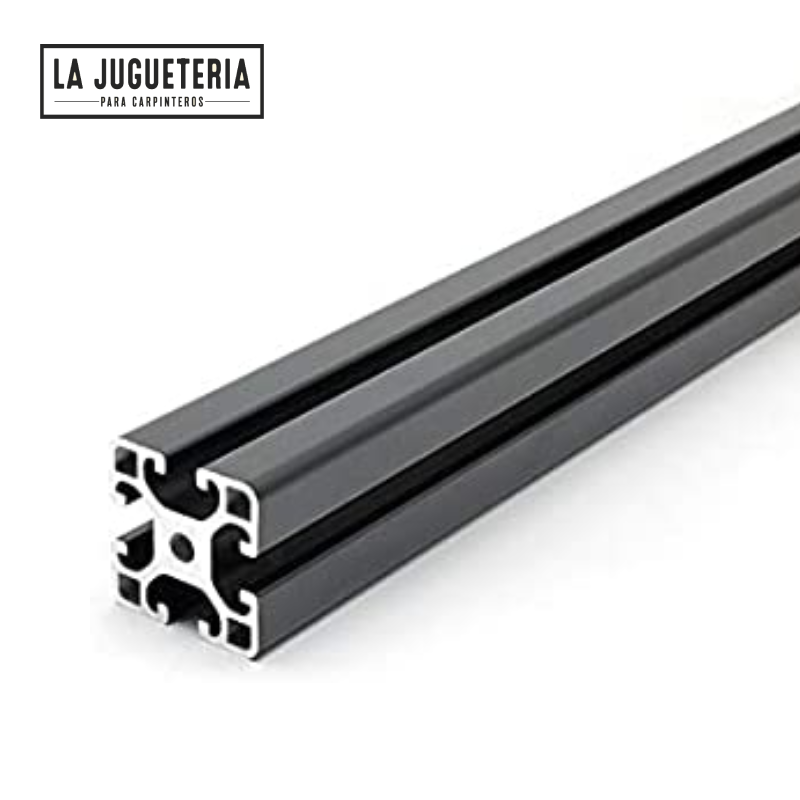[A2004] Perfil de aluminio 4040 - 250cm. Tipo T. Color Negro