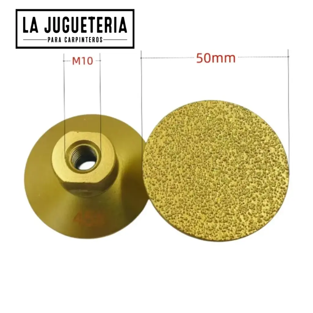 [A2008] Cabezal diamantado Grano 45 – Disco de desbaste para biseles en mármol, granito y cuarzo (M10, 50 mm)