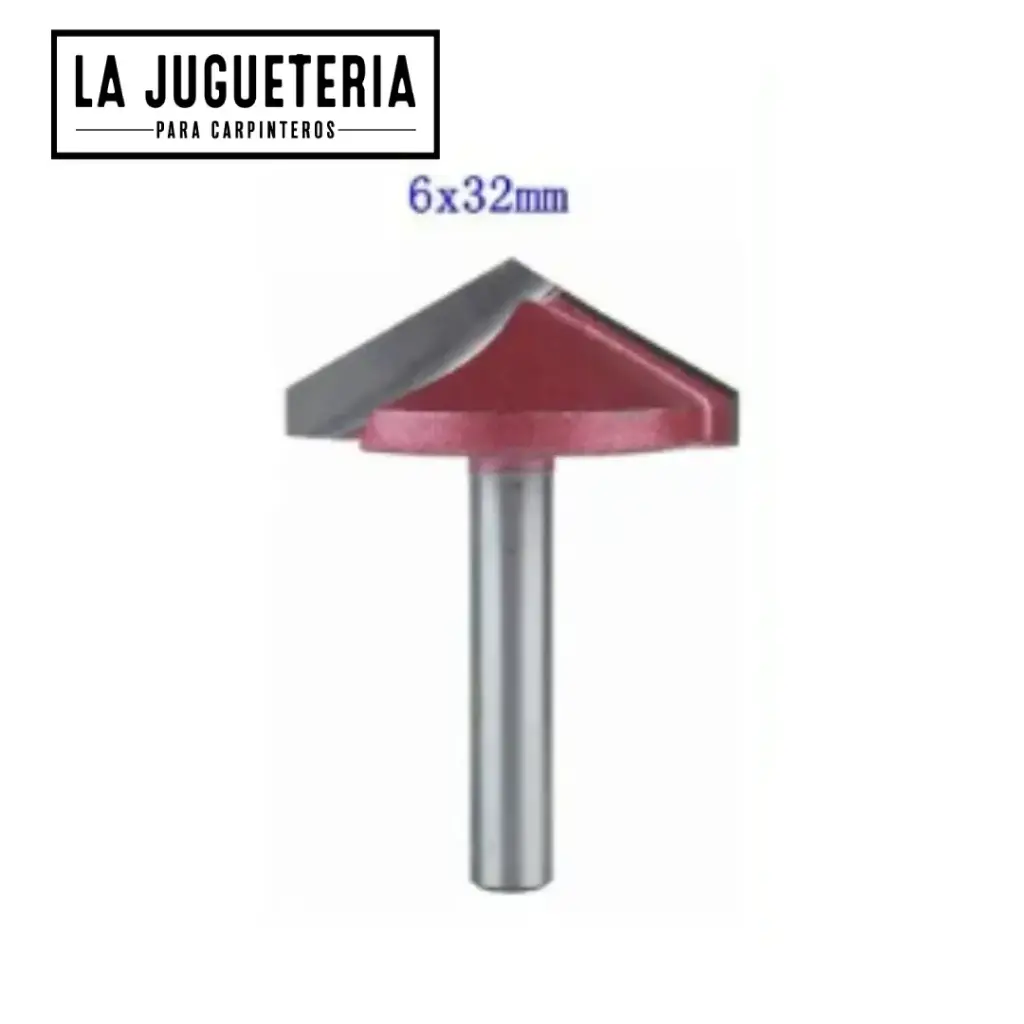 [A2013] Fresa en V 120° para CNC – Diámetro de corte 32 mm, mango 1/4 Ref: P111