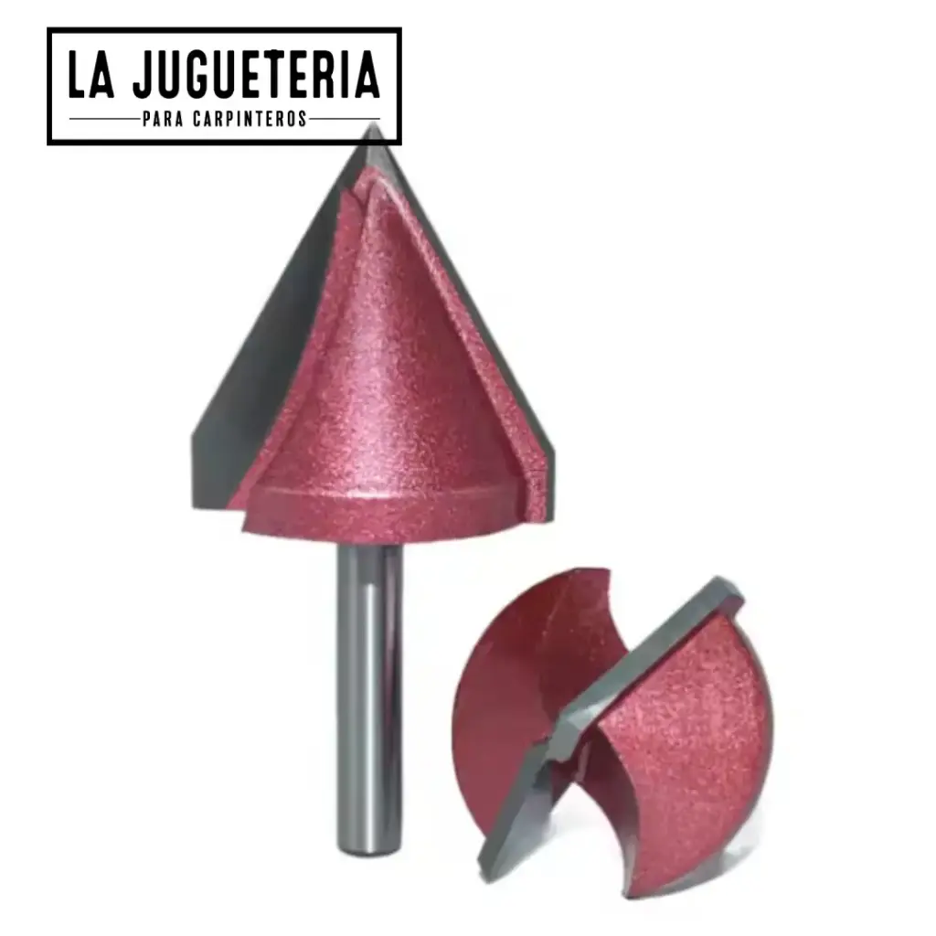 [A2014] Fresa en V 60° para CNC – Diámetro de corte 32 mm, mango 6mm  Ref: P112