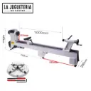 Torno para madera 550W tamaño de trabajo 30 cm x 95cm con cama de extensión y Chuck de garras de 6"