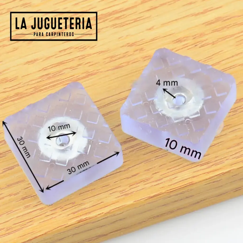 [A2053] Topes de Silicona Transparente 30×30 mm – 4 mm de Grosor