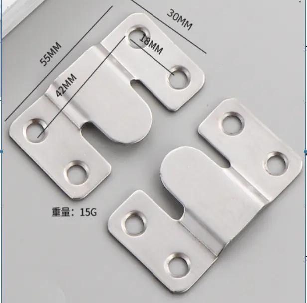 [A2070] Herraje de Unión Oculta en Acero inox (55mm) | Conector para Camas, Sofás y Paneles