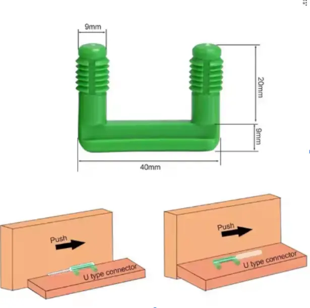 Sujetador de madera para gabinete 2 en 1 Conectores invisibles para muebles de plástico Conexión de conexión
