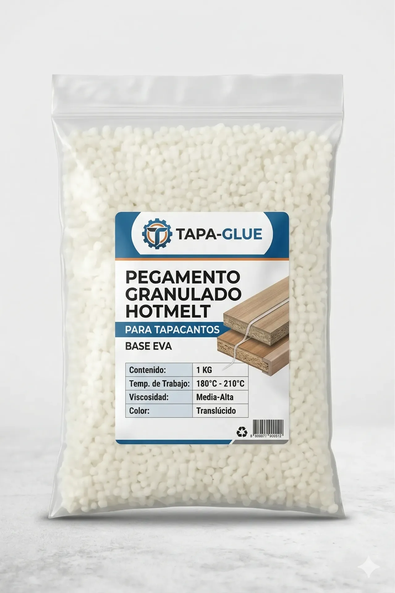 [A2097] Adhesivo Termofusible Granulado "TAPA-GLUE" – Bolsa de 1 KG Hotmeal