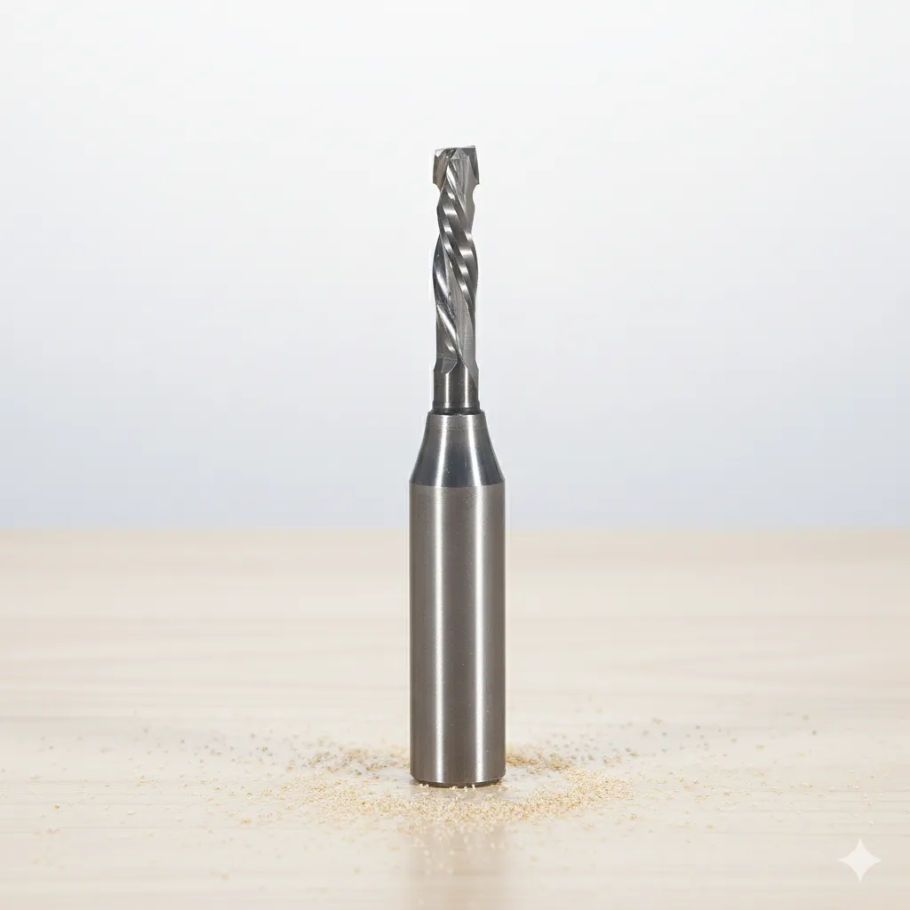 [A2099] Fresa Tideway A9 Espiral de Compresión TCT de 2 Filos para CNC y Router - Vástago 1/2" | Diámetro 6mm x Largo 28mm Ref:G119