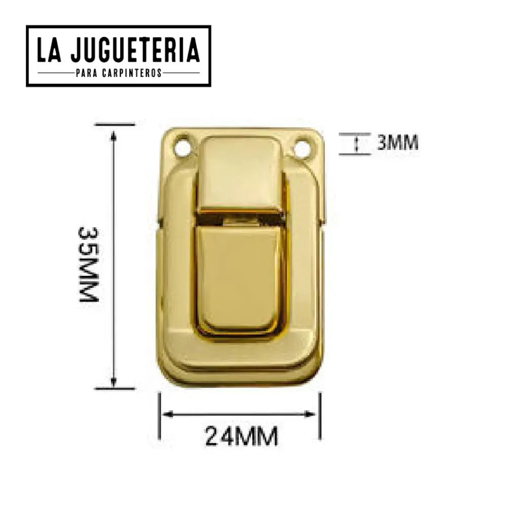 [A2111] Cierre Decorativo para Cajas Dorado - Pequeño 35mm Dorado