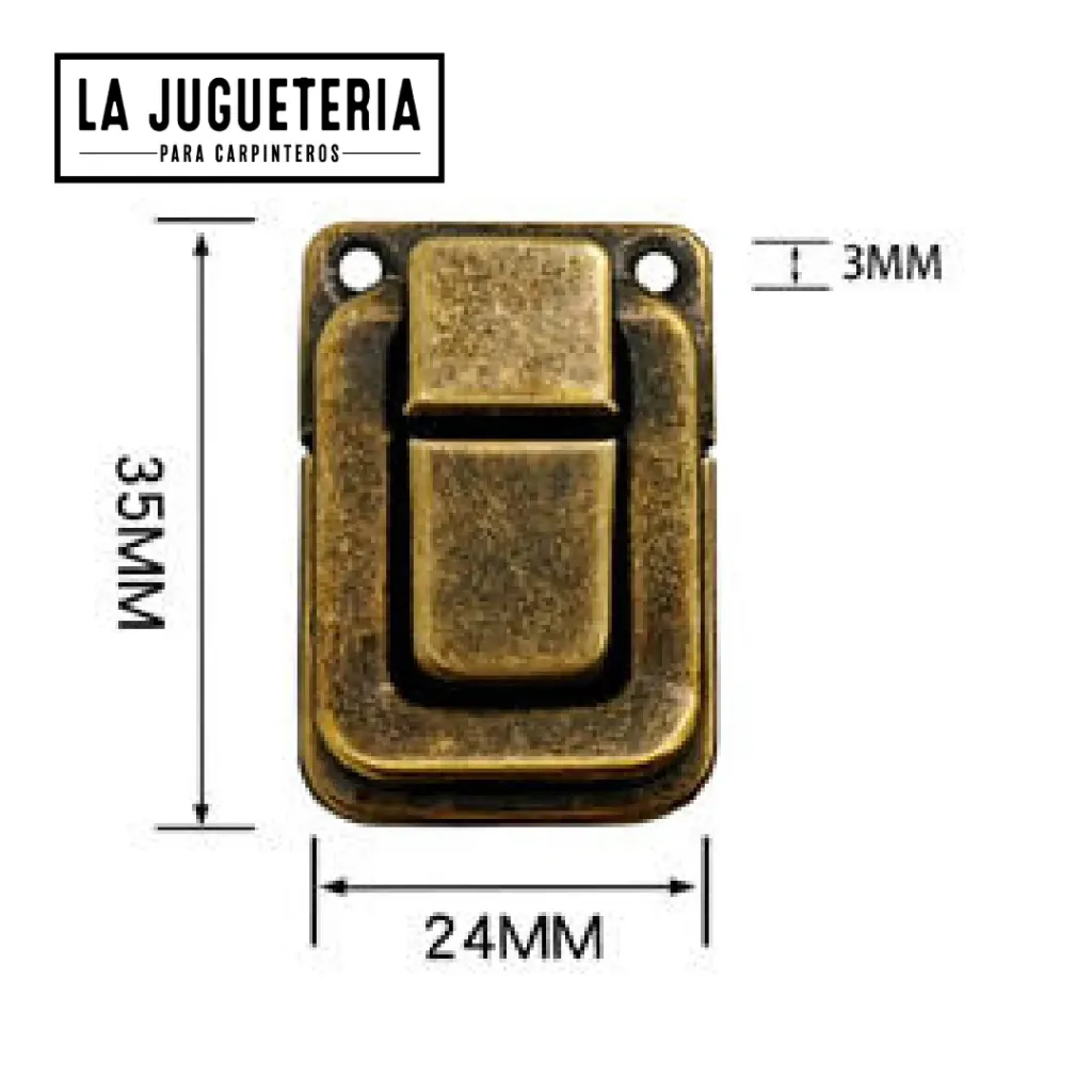 [A2112] Cierre Decorativo para Cajas Bronce - Pequeño 35mm