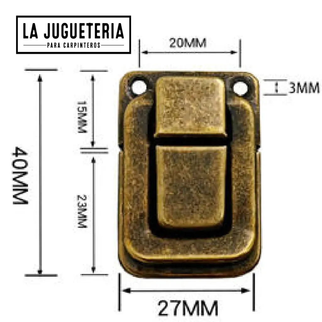 [A2118] Cierre Decorativo para Cajas Bronce - Grande 40mm