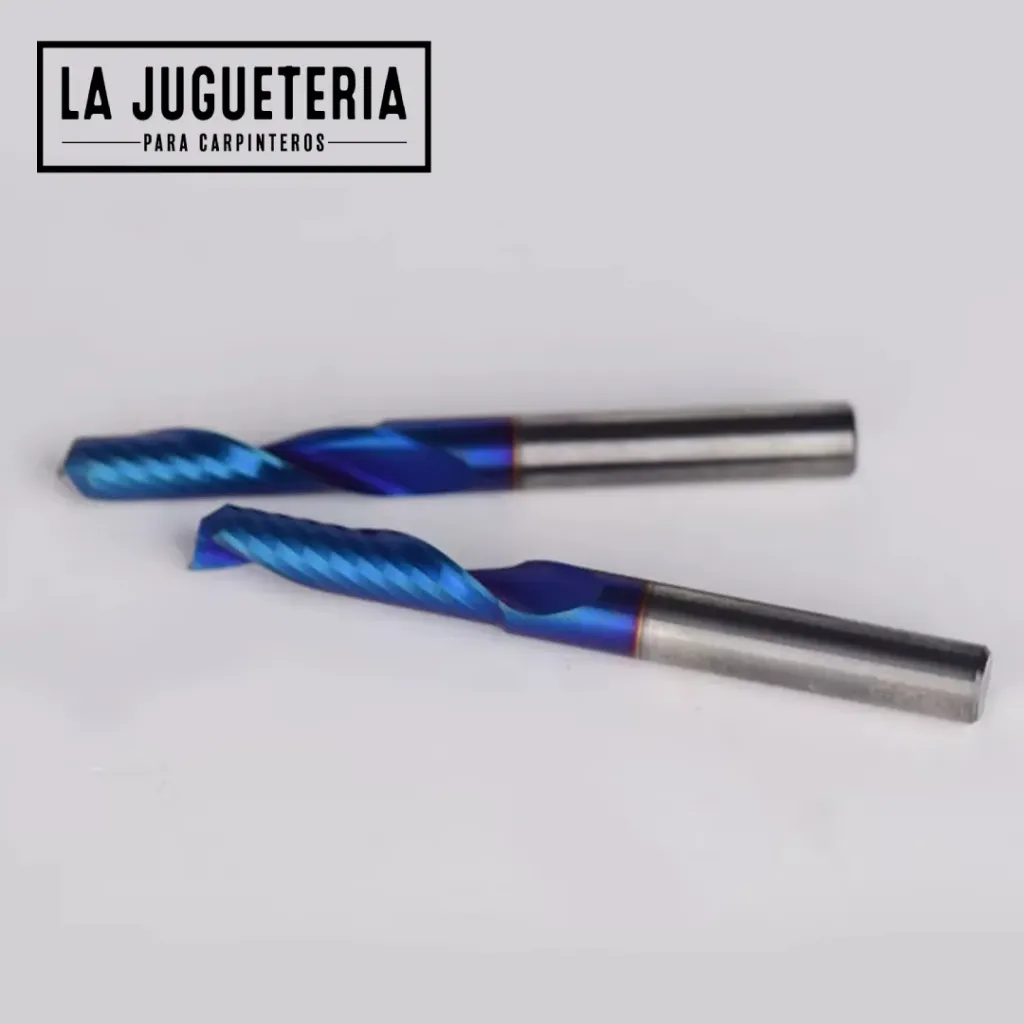 [A2139] Fresa Helicoidal 1 Filo (1F) – Serie Nano Blue High-Performance Especial Acrílico, PVC y Metales 3.175*17*38 Ref: V26