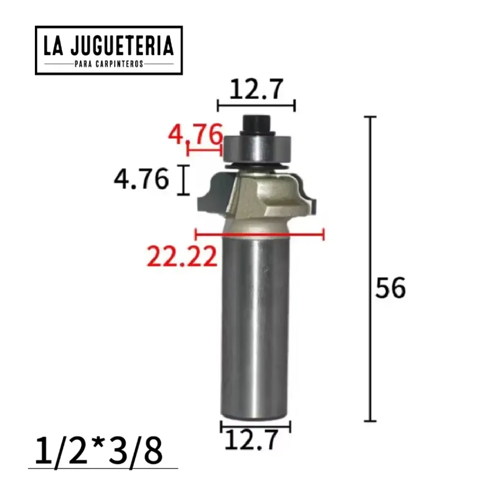 [A2158] Fresa Router Ogee Romano con Rodamiento - Vástago 1/2"*1/2 para Molduras Decorativas Ref: G125