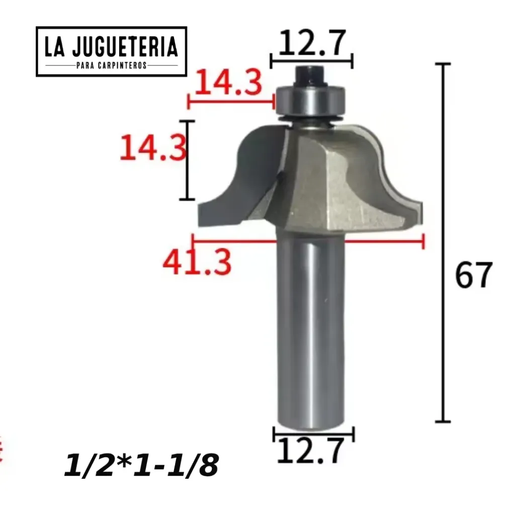 [A2167] Fresa Router Ogee Romano con Rodamiento - Vástago 1/2"*1-1/8" para Molduras Decorativas Ref: G134