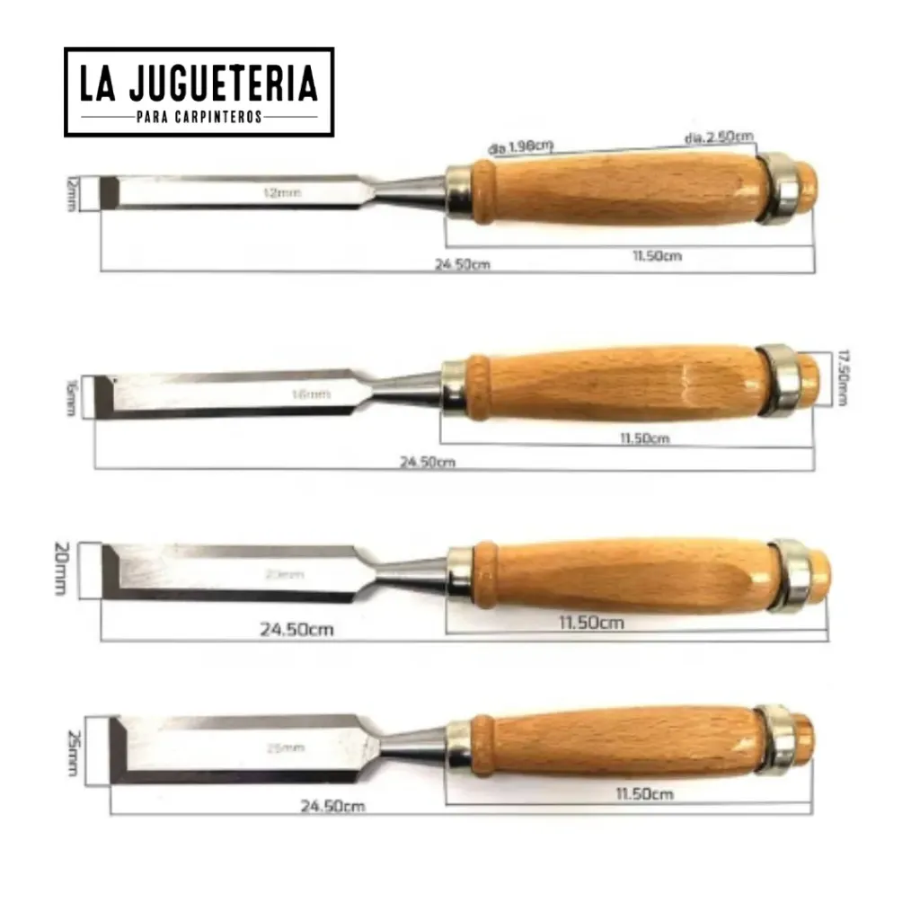 [A2169] Juego de formones para carpintería, mango de cromo vanadio , para artesanía de carpintería, 4 piezas